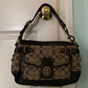 Coach khaki/black shoulder bag